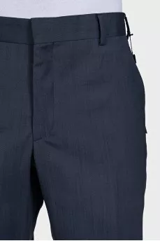 Men's blue wool trousers