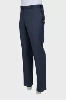 Men's blue wool trousers