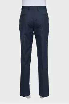 Men's blue wool trousers