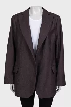Loose-fitting houndstooth print jacket