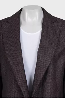 Loose-fitting houndstooth print jacket