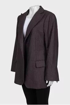 Loose-fitting houndstooth print jacket