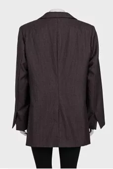 Loose-fitting houndstooth print jacket