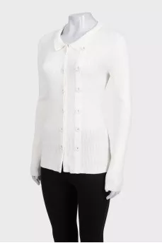 White ribbed cardigan