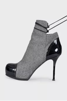 Vintage lace-up ankle boots with heels