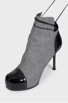 Vintage lace-up ankle boots with heels