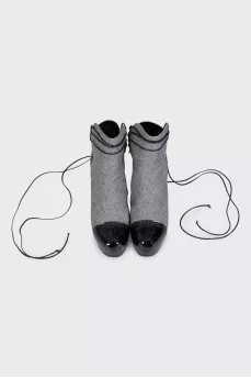 Vintage lace-up ankle boots with heels