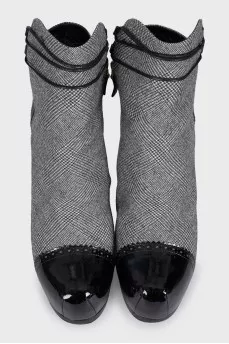 Vintage lace-up ankle boots with heels