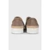 Men's brown suede slip-ons