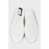 Men's brown suede slip-ons