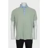 Men's green polo shirt with buttons