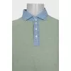 Men's green polo shirt with buttons