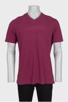 Men's V-neck T-shirt with tag