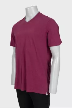 Men's V-neck T-shirt with tag
