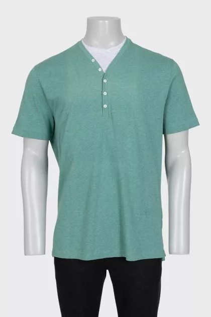 Men's straight-cut polo shirt with buttons
