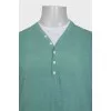 Men's straight-cut polo shirt with buttons
