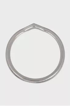 Platinum ring with a triangular cutout
