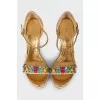 High wedge sandals with crystals