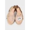 High wedge sandals with crystals