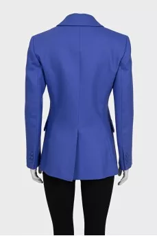 Double-breasted blue wool jacket
