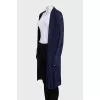 Синий кардиган декорирован плиссировкой