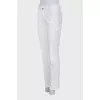 White straight-cut trousers