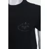 Black straight t-shirt with embroidered logo