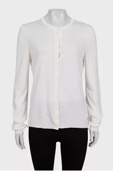 White cardigan with lace accent