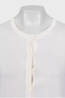 White cardigan with lace accent
