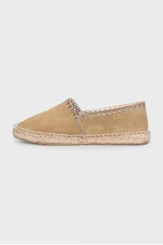 Suede espadrilles with braided soles