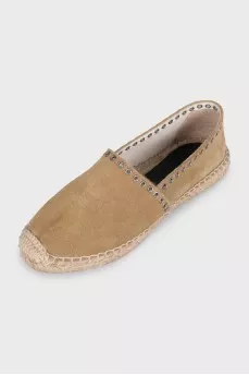 Suede espadrilles with braided soles
