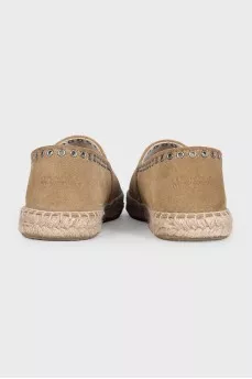 Suede espadrilles with braided soles