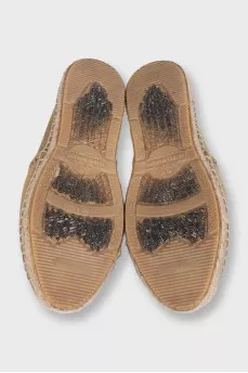 Suede espadrilles with braided soles