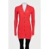 Red fitted cardigan