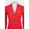 Red fitted cardigan