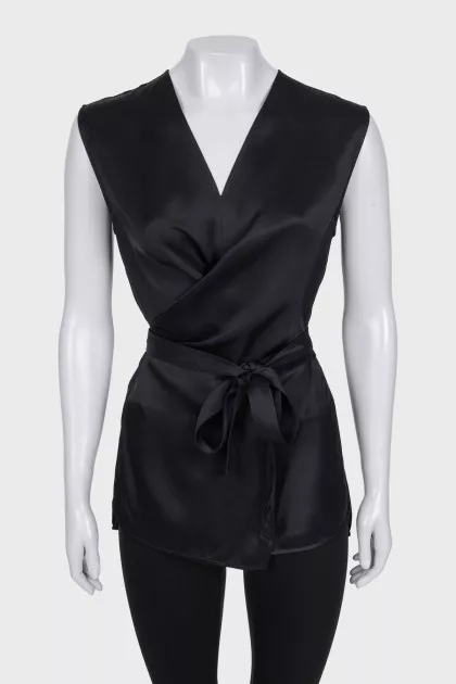 Straight blouse with ties