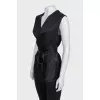 Straight blouse with ties