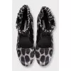 Black animal print shoes