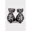 Black animal print shoes