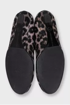 Black animal print shoes