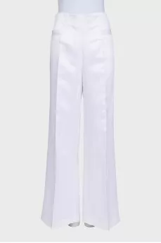 Wide-leg trousers with a side zipper