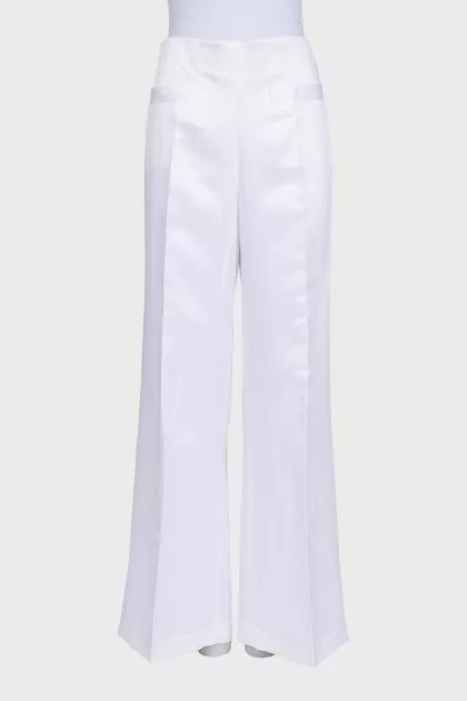 Wide-leg trousers with a side zipper
