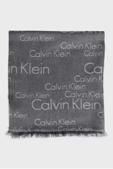 Gray scarf with brand logo
