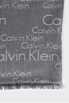 Gray scarf with brand logo