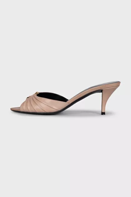 Beige Babylone mules
