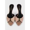 Beige Babylone mules