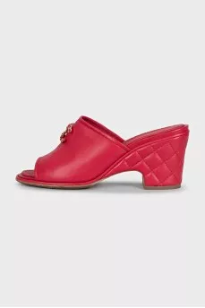 Quilted leather mules