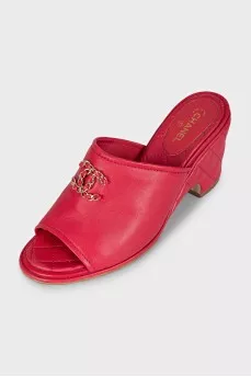 Quilted leather mules