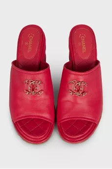 Quilted leather mules