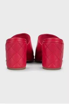 Quilted leather mules